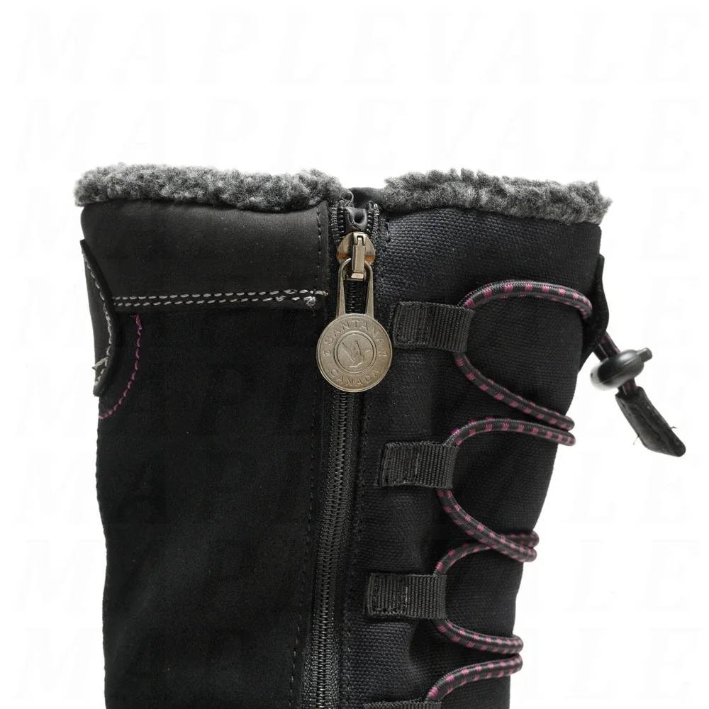Santana Canada Mayer 2 Womens US Sz 11 / EU 42 Black Leather Winter Snow Boots